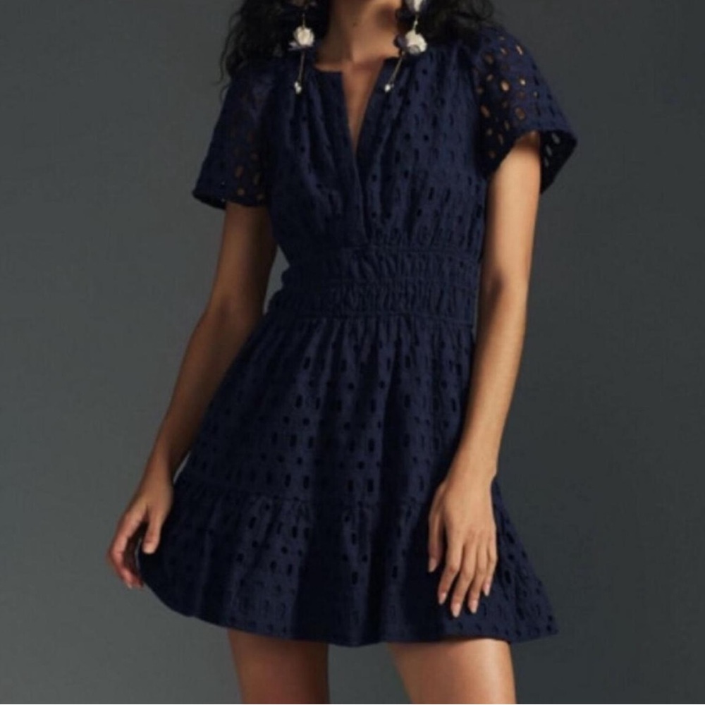 Anthropologie Somerset Eyelet Mini Dress